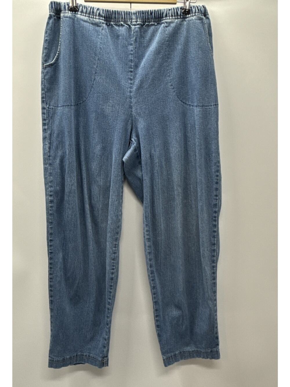 croft &barrow Jeans Women Pull On Elastic Waist Size 1X Short Pants Pockets